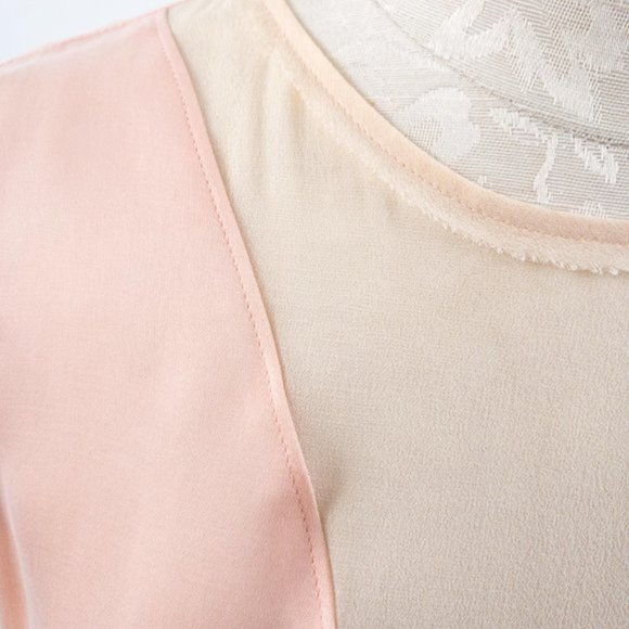 Rebecca Taylor Pink Top M Silk Sheer Illusion Ballerina Blouse AS-IS - Picture 4 of 8